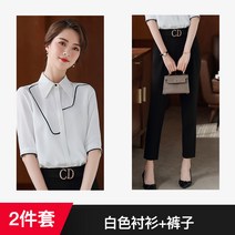 여성 봄 긴팔 블라우스 전문 착용 흰색 셔츠 반팔 바지 여름 패션 여신 팬 쉬폰