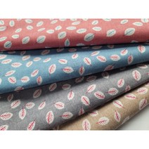 면 20수 평직 소폭-잔잔한 나뭇잎(레드 블루 그레이 카멜)