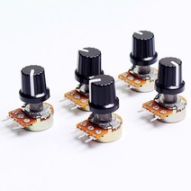 arduino 용 5pcs 10k 1k 100k 5k 50k 옴 3 단자 선형 테이퍼 회전식 전위차계 b10k 103, 1m옴