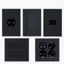 제일 다크블랙 전기 전등 스위치 커버 매입 매립 콘센트 설치 교체 방우형 맹커버 보조대 모음, 24.USB 콘센트 3구
