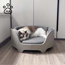 나무 강아지쇼파 럭셔리 디자인 침대 애완동물 야옹이 푹신한 패브릭 방석, 브라운