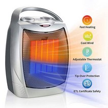 Brightown Portable Ceramic Heater 1500W/750W ETL Certified Energy Efficient Small Electric Space He, 1