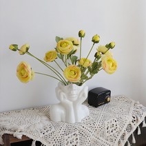 여인 얼굴 모양 꽃병 세라믹 화병 손 모양 도자기 화병 인테리어 오브제 동양꽃꽂이 vase, 꽃받침 여인(소)