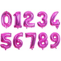 애드벌룬 에드벌룬 현판식 제막식천40 인치 큰 숫자 알루미늄 호일 풍선 번호 0-9 기념일 생일 파티 장식, 08 rose red_10 9_02 32 인치
