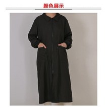 애견미용가운 빅사이즈 미용사복 애견샵 동물병원 수의사 털 안붙는 유니폼, 2XL, 11 긴 지퍼  긴 검은색 소매