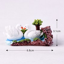 미스토토 봄여름가을겨울 풍경 장식미니어처 토끼 백조 돼지 눈사람 피규어, P852_ 여름-백조커플장식 1P