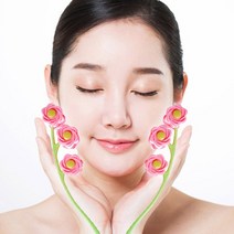 플라워 3단 페이스롤러 얼굴 턱살 볼살 붓기제거 경락마사지 림프순환 미용 마사지, 블루랜덤