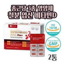 종근당 철분 엽산 비타민D 철분제 임산부 철분 영양제 비타민B12 구리 산소운반 혈액생성 필요 건강기능식품 식약처인증 여성 남성 온가족, 종근당 2개