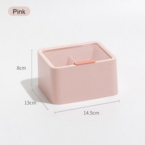사무실 데스크 용품귀여운 더블 레이어 면봉 메이크업 정리 보관 상자 휴대용 컨테이너 코튼 패드 화장품, 02 분홍색