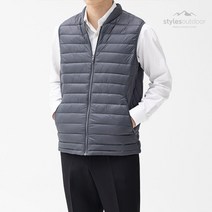 스타일에스 남성 빅사이즈 웰론 헨리넥 경량 패딩 조끼 가을 겨울 베스트