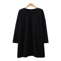 8부 데일리 박스 티 여성 빅사이즈 라운드 베이직 무지 오버핏 레이어드 66-110