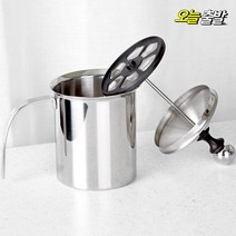 THE소울빈 수동 우유거품기 카푸치노 거품, JJ블랙매쉬우유거품기(800ml)+레터링빨대