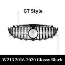 전면 메쉬 그릴 W213 W212 W238 쿠페 메르세데스 벤츠 E 클래스 GT 다이아몬드 그릴 E180 E200 E300 E260 E320 350 카메라 구멍 포함, 2016-20 GT Black