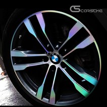 [카르쉐] BMW X6 20인치 휠 홀로그램 스티커 카본 휠스티커 프로텍터 20인치, A_ 유광블랙