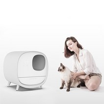 편리한 고양이 자동 화장실 항균 스마트 물튀김 방지 탈취제 세척 완전 밀폐형 애완동물 용품, Pink