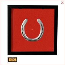 행운의상징 말발굽 편자 24K 골드바 포함 액자 Wood Frame 선물용 말사용품 알루미늄 Handmade