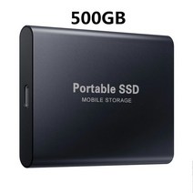 휴대용 외장 하드 ssd 외장 SSD 500GB 1TB 모바일 솔리드 스테이트 드라이브 플래시 드라이브 휴대용 c타입 USB 미니 슬림 고속 전송 플래시 메모리 장치, 01 500GB Black, 한개옵션1