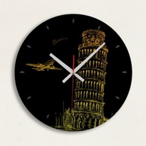 1300K pp303 피사의사탑인테리어벽시계, (타입선택)A타입 [오렌지그린]