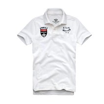 퍼스트레인 남성용 카라 자수 반팔 티셔츠