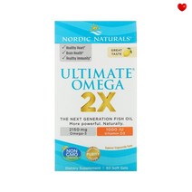노르딕 얼티메이트 오메가3 피쉬오일 2x EPA DHA 비타민 D3 콜리칼시페롤 레몬맛 60소프트겔