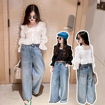 파미에 크롭티 데님팬츠세트 주니어복 아동복 주니어상하복 주니어옷 여아상하복 초등학생상하세트 초등학생옷 고학년 여자아동복 여자주니어복