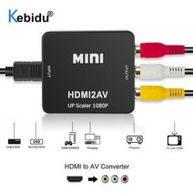 HD HDMI RCA 컨버터 호환 AV CVSB L R 비디오 박스 1920x1080 60Hz HDMI2AV 지원 NTSC PAL 출력 어댑터, 검은 색, HDMI-AV 어댑터
