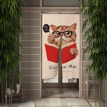 커튼 블라인드 다이소커튼 재미 있고 귀여운 고양이 식당 장식 파티션 드레이프 주방 입구 걸이형 하프 세트, 95x180cm, 10 CTS00656