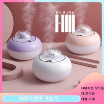 초소형가습기 무드등 가습기 무드 세척쉬운 저소음, 퍼플