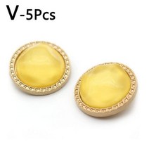 5pcs 스퀘어 라운드 금속 단추 여성 코트 바느질 의류 자 켓 스웨터 드레스 장식 액세서리, 25mm, V