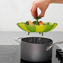 스티머 핸들 바스켓/찜기/실리콘 찜기/찜망, 그레이