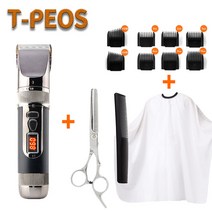 T-PEOS 올인원 홈컷 세트 HOMECUT SET H-300 전기 이발기 바리깡 (컷트보 + 가위 2종 + 컷트스폰지) 올인원 ALL IN ONE