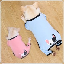 (토토네) 까꿍 불독 올인원 프렌치불독옷 중형견옷 소형견옷 S-2XL TO-00028, 블루