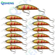 [QISHENG] 쏘가리 미노우 농어 미노우 꺽지 볼락 배스 13개입/세트 하드베이트 싱킹 루어, HHD-4#, 짧은 입술 미노우(5g)