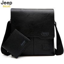 JEEP BULUO 맨즈백 2PC/세트 남성 가죽 메신저 숄더백 비즈니스 크로스바디 캐주얼백 유명브랜드 남성 드롭 배송