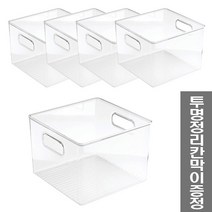 체인컴퍼니 ort 정리함 투명 책바구니 장난감 리빙박스 중형, 투명정리함 중형 5개