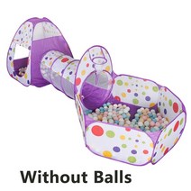 어린이 아기 실내 놀이터 놀이기구 미끄럼들 3 1 공 풀 Ballon Playpen 휴대용 텐트 구 덩이 크롤링 터널 아이 야드 룸 선물, [04] Purple