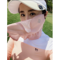 휴스토니 골프 자외선차단 얼굴가리개 골프 마스크 C4타입, 핑크