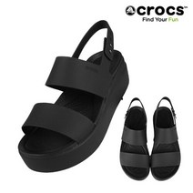 크록스 CROCS 블루클린 로우 웨지 우먼 블랙 206453-060
