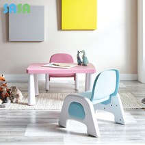 사사가구 브로디 높이조절 유아 책상+의자세트 2인 아동책상, E_2PINK 1BLUE_SET9982