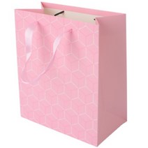 벌집 무늬 컬러 종이 가방 선물 쇼핑 백 중 핑크