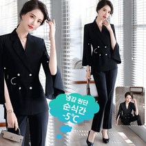 봄 여름 9부소매 여성 슈트 세련된 여성스러움 탄력 있는 여성용 맞춤형 핏 슈트