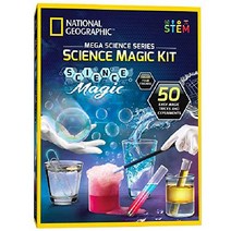 NATIONAL GEOGRAPHIC Magic Chemistry Set - 과학으로 10가지 놀라운 쉬운 트릭 수행 흰색 장갑과 마술 지팡이로 쇼 만들기 소년과 소녀를 위한 훌륭, 메가 사이언스 매직
