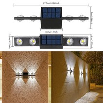 태양광 벽 램프 야외 방수 조명 정원 거리 발코니 계단 울타리 신제품, 3.HXD4x4LEDWhite - 4 PCS