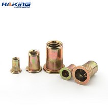 10-50X M3 M4 M5 M6 M8 M10 M12 아연 도금 탄소강 널링 너트 리벳 플랫 헤드 삽입 캡, M3(20PCS)