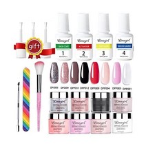 딥 파우더 네일 키트 스타터 세트 프렌치 매니큐어 아트 용 8 색 디핑 시스템 에센셜 A R 일본, 3 개 1 세트