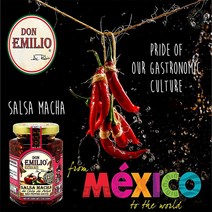 정통 멕시코 돈 에밀리오살사마차 아르볼 페퍼소스(핫소스 불맛소스 고추기름소스) 250g / 6각 유리병, 3병