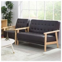 에보니아 에보니아 레트로 원목 1인/2인/3인 인조가죽쇼파, 3인소파_초코