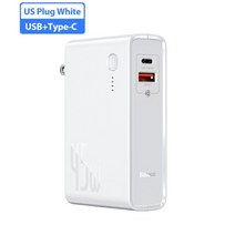 인산철 파워 뱅크 대용량 캠핑용 배터리 baseus gan 45w power bank us 플러그 충전기 10000mah powerbank for xiaomi pd fast, 협력사, 1usb 1c 흰색