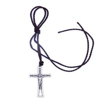 십자가 목걸이 펜던트 보석을위한 복고풍 밧줄 예수 여성 여성 가톨릭 종교 기독교