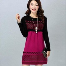중년 여성 롱 니트티 겨울 스웨터 원피스 엄마옷nbf60 haichuang